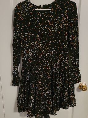 H&M Black Dress with Multicolor Polka Dots